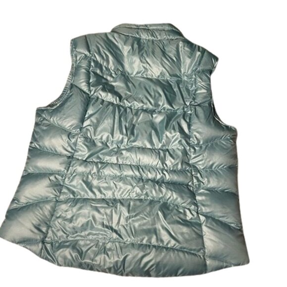 Eddie Bauer Premium Goose Down Quilted Puffer Vest Women's L Blue Green Mint - Picture 2 of 10
